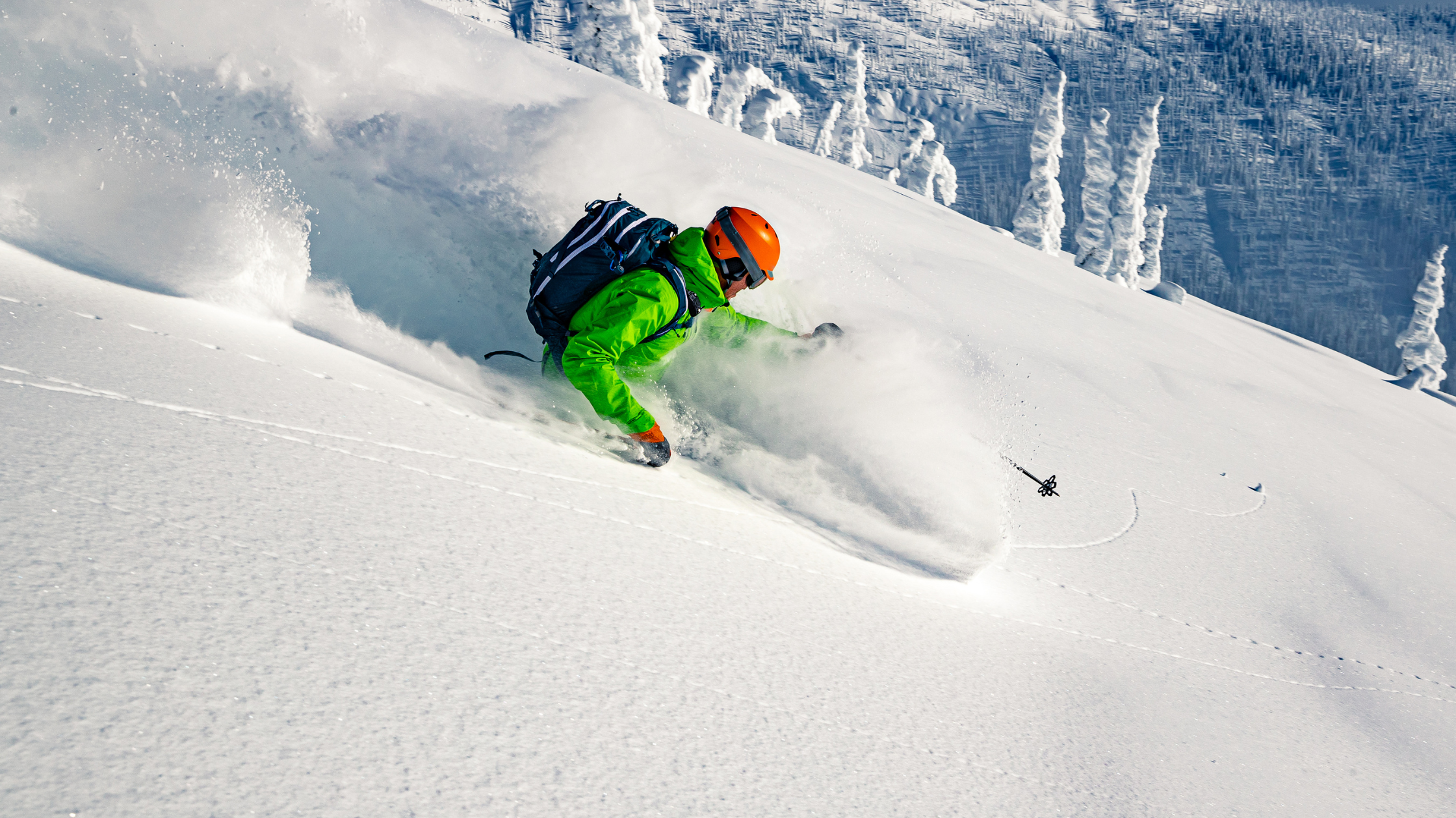 Person Skiing Powder