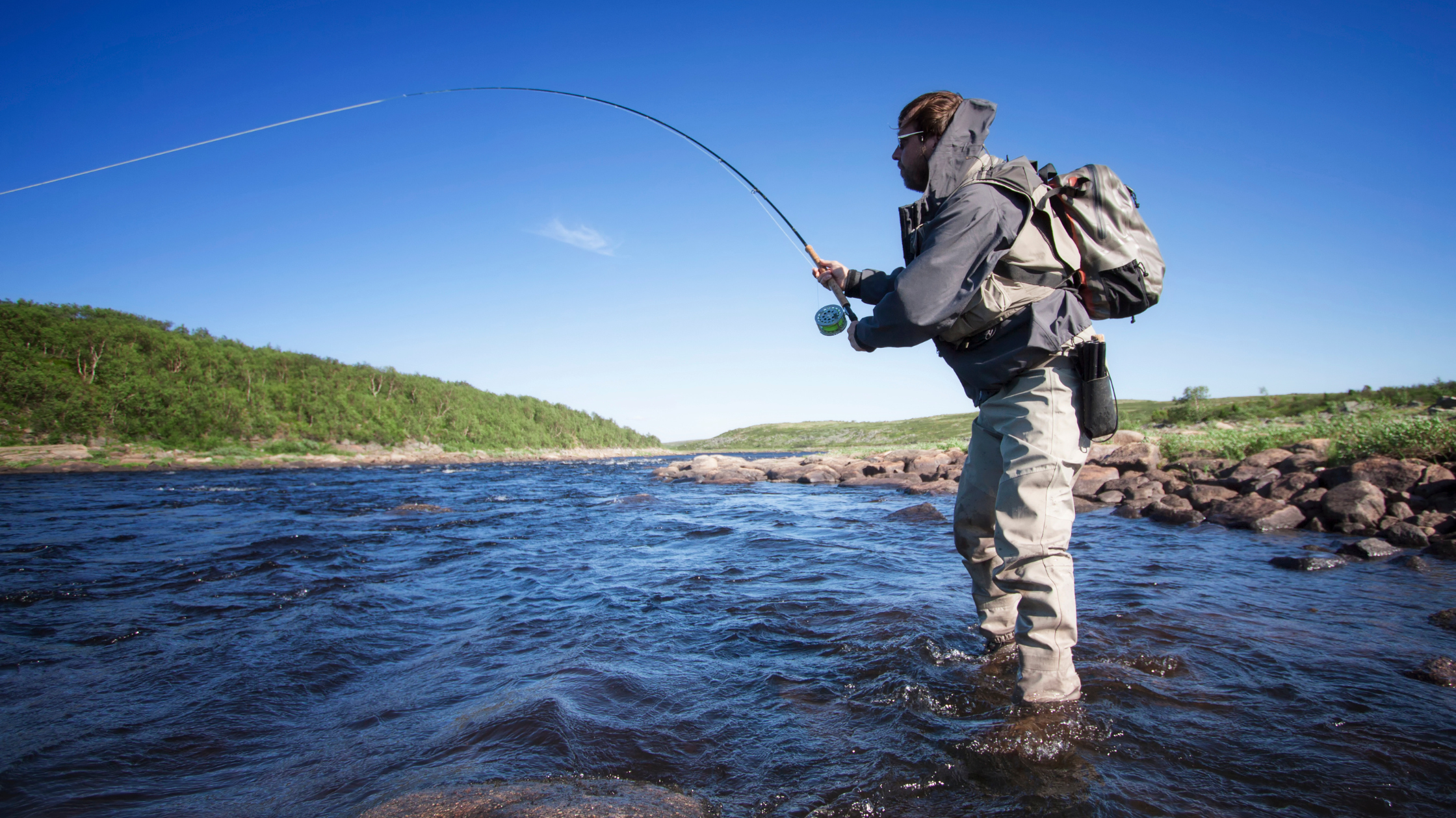 Person fly fishing