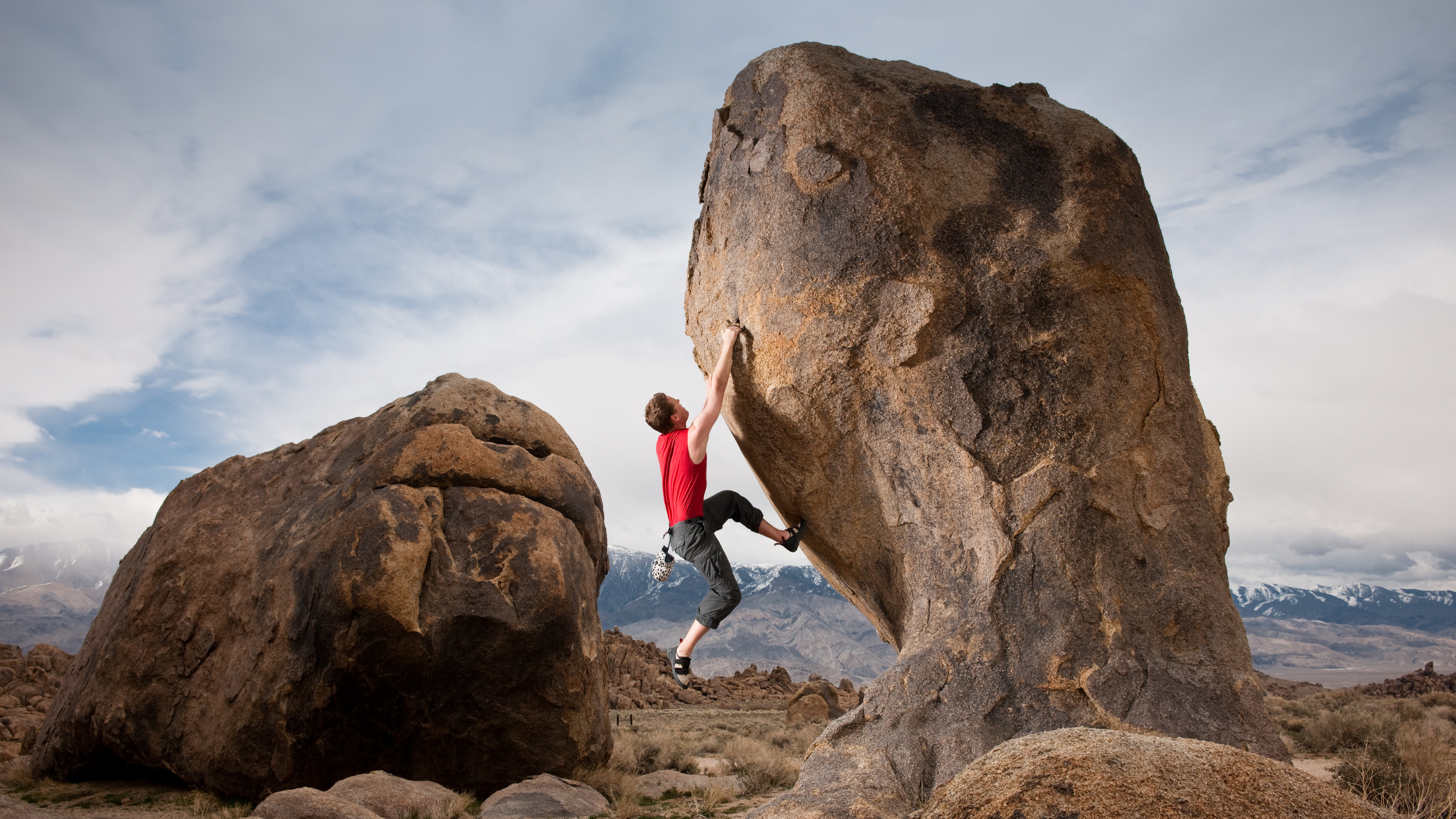 Person bouldering