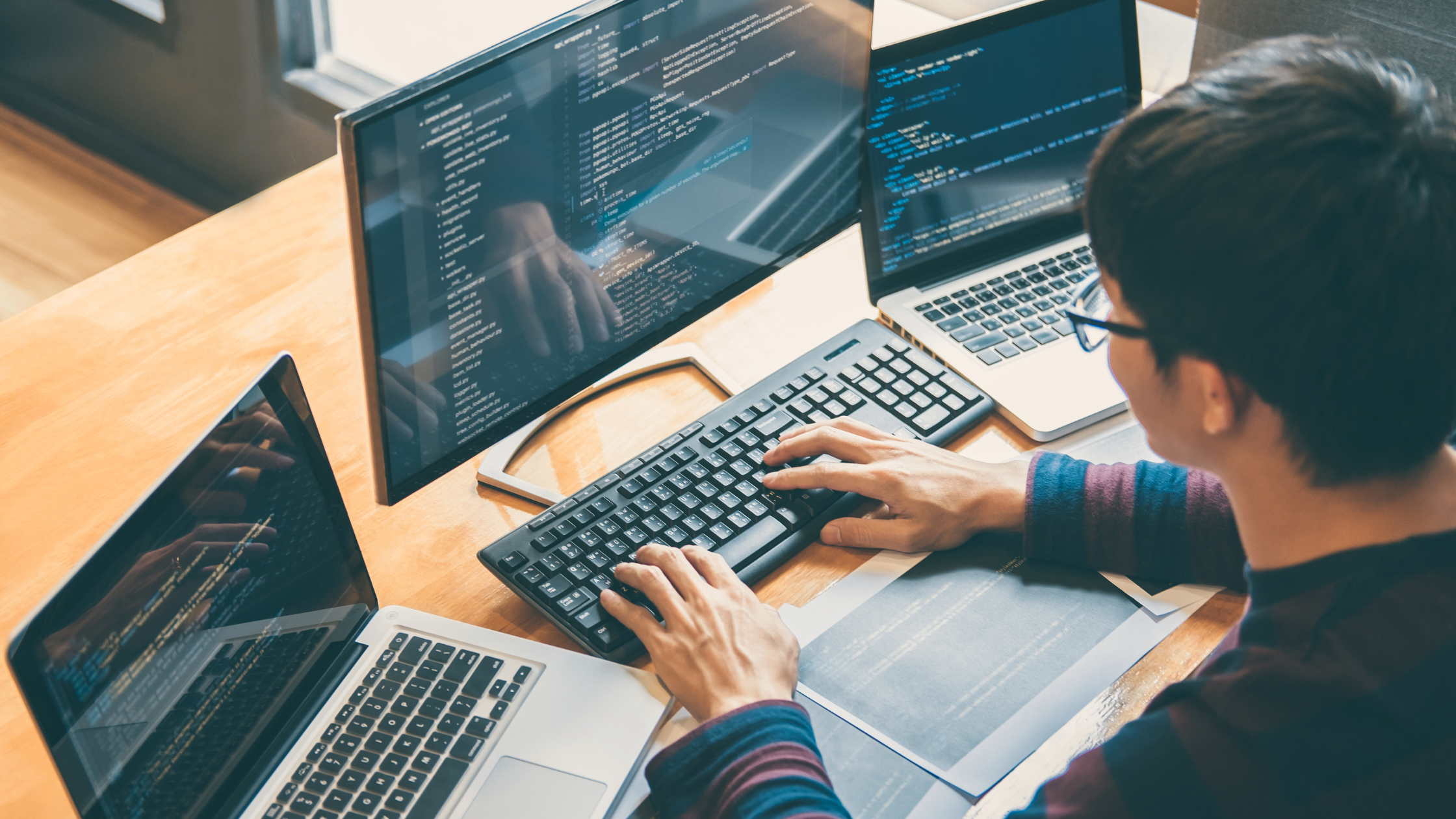 Person working on a computer