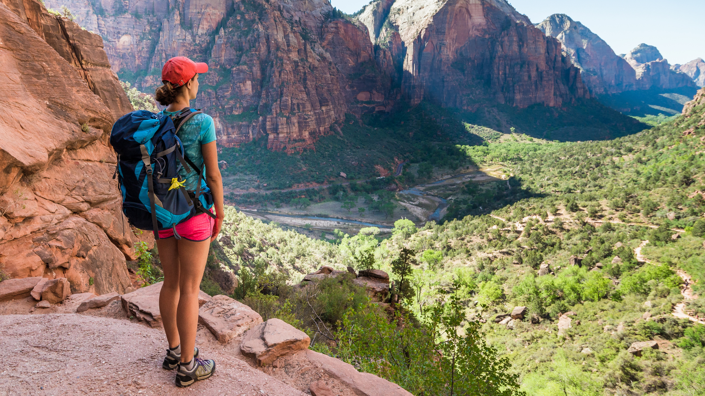 Woman backpacking