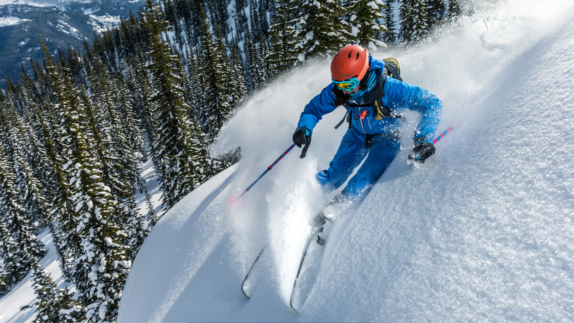 Person skiing powder