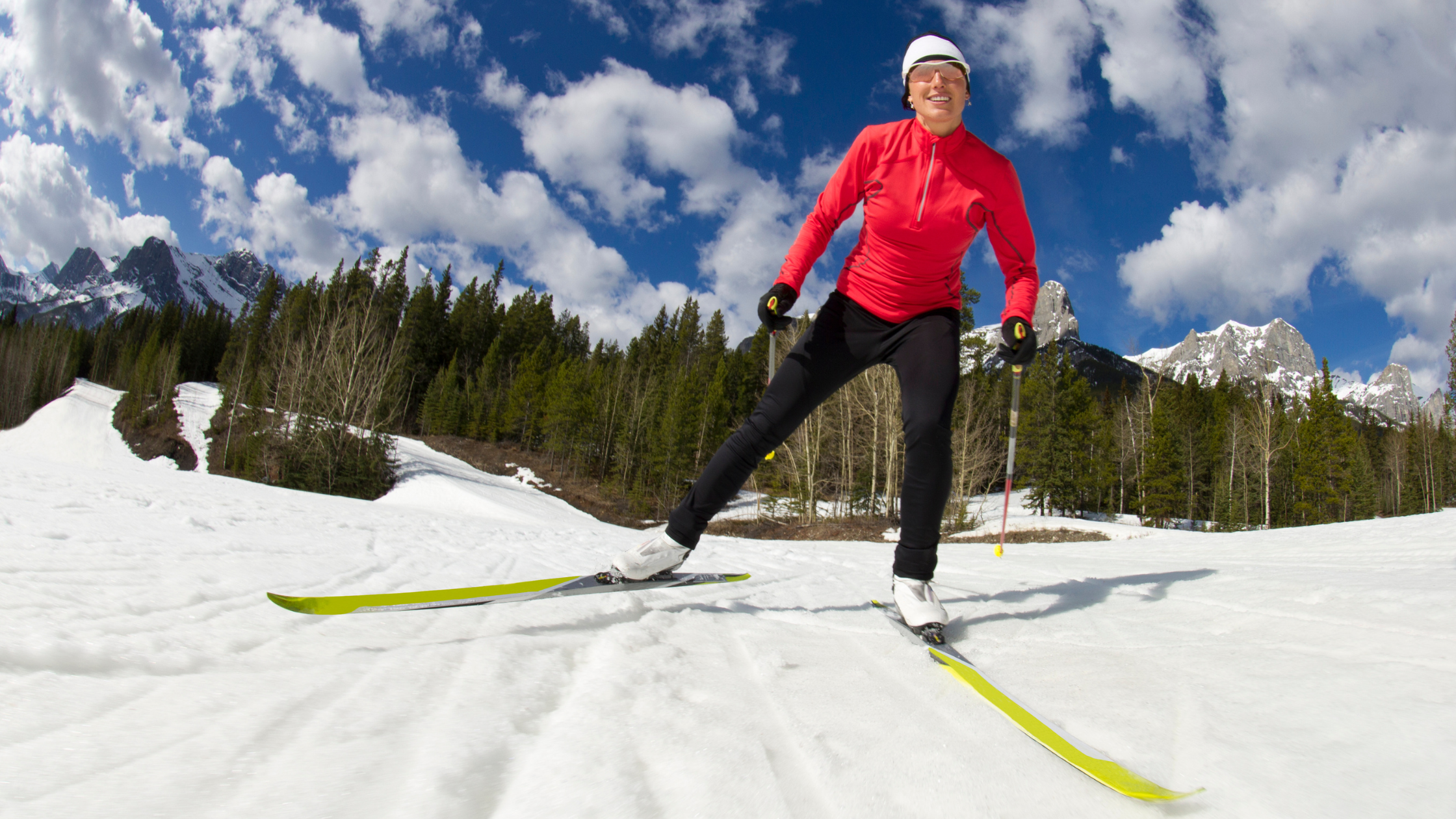 Person skate skiing