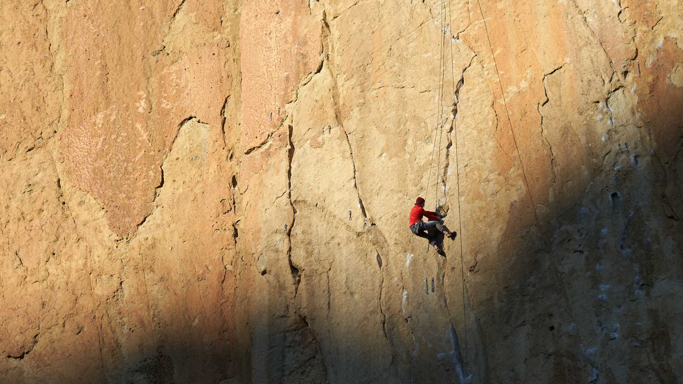 Person rock climbing