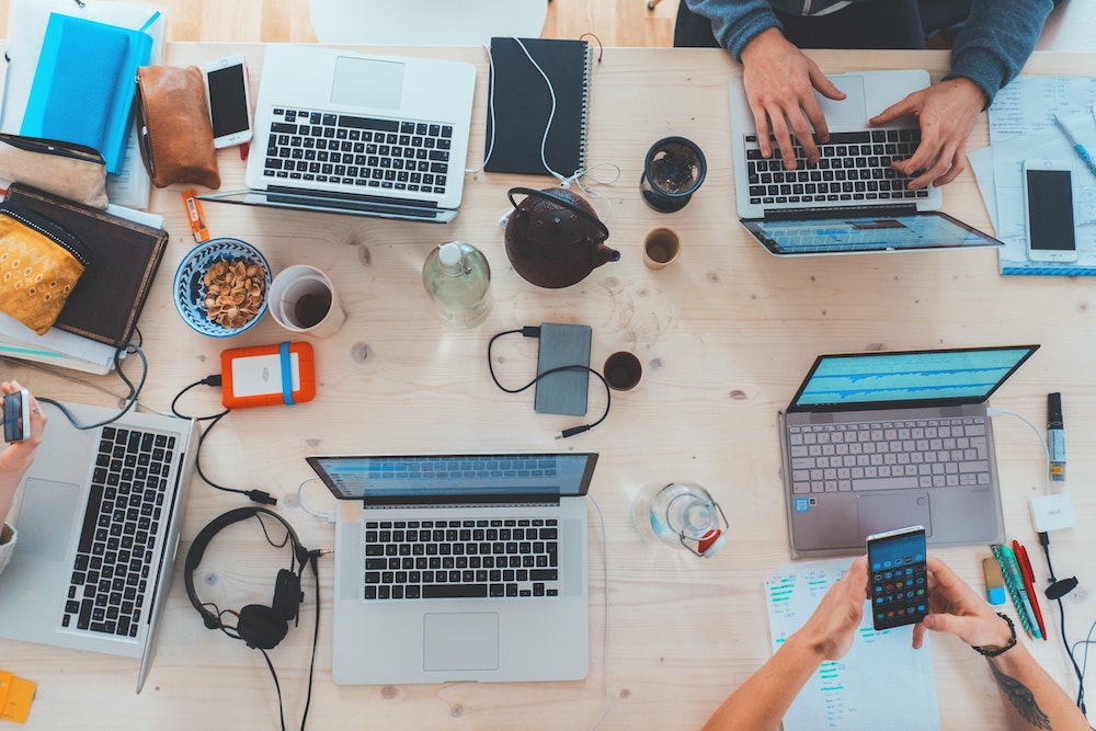 People working on computers